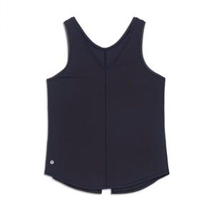 Lululemon Luxtreme V-Neck Slit Back Tank in Navy